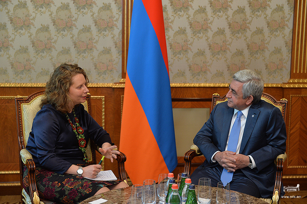 President receives Head of COE office in Armenia Natalia Voutova