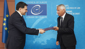 The Permanent Representative of Armenia to the Council of Europe Paruyr Hovhannisyan presented his credentials to the Secretary General of the Council of Europe Thorbjørn Jagland