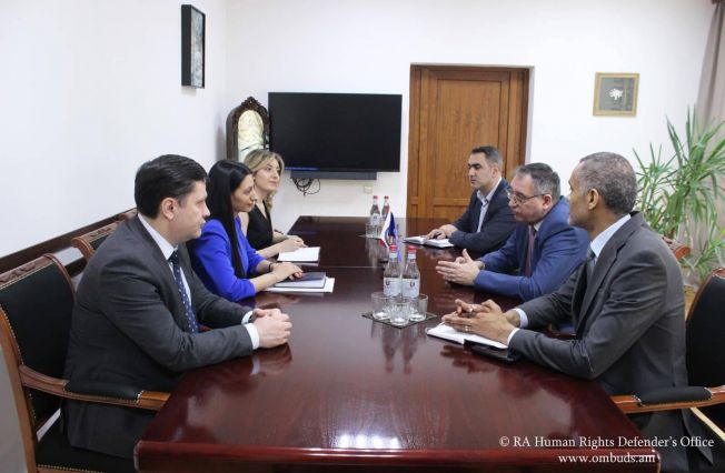 Meeting between Ms. Anahit Manasyan, the Human Rights Defender and  Mr. Miroslav Papa, Director of Political Affairs and External Relations in the Council of Europe Secretariat